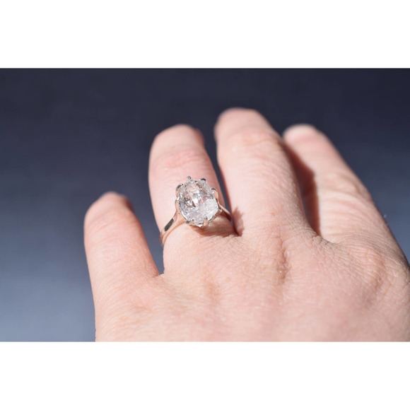Simple Engagement Ring, Raw Crystal Rings for women size 5 6 7 8 9 - Picture 3 of 9